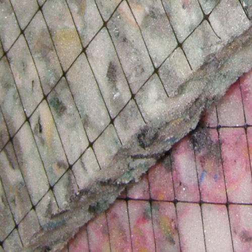 Plastic reinforcing mesh for sponge